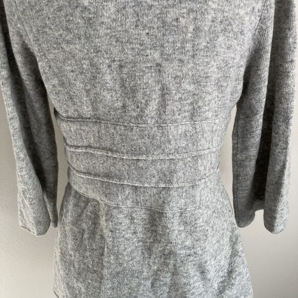 Anthropologie Robin Origami Gray Criss Cross Wool Cardigan Sweater Estimated S/M - Picture 9 of 11